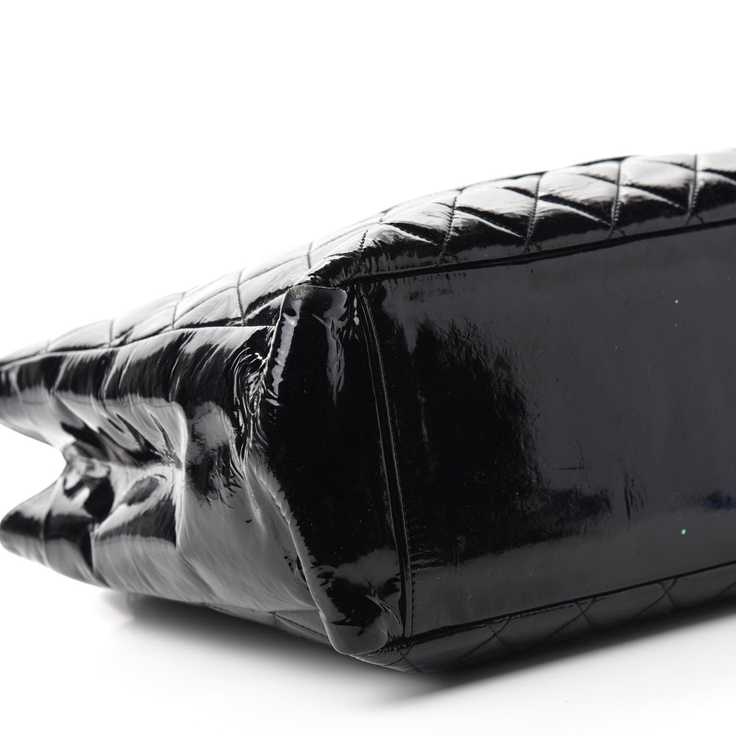 Chanel Patent Quilted Grand Shopping Tote GST Black 6 of 16