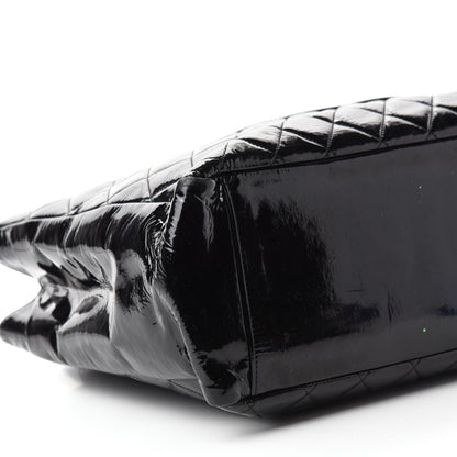 Chanel Patent Quilted Grand Shopping Tote GST Black 6 of 16
