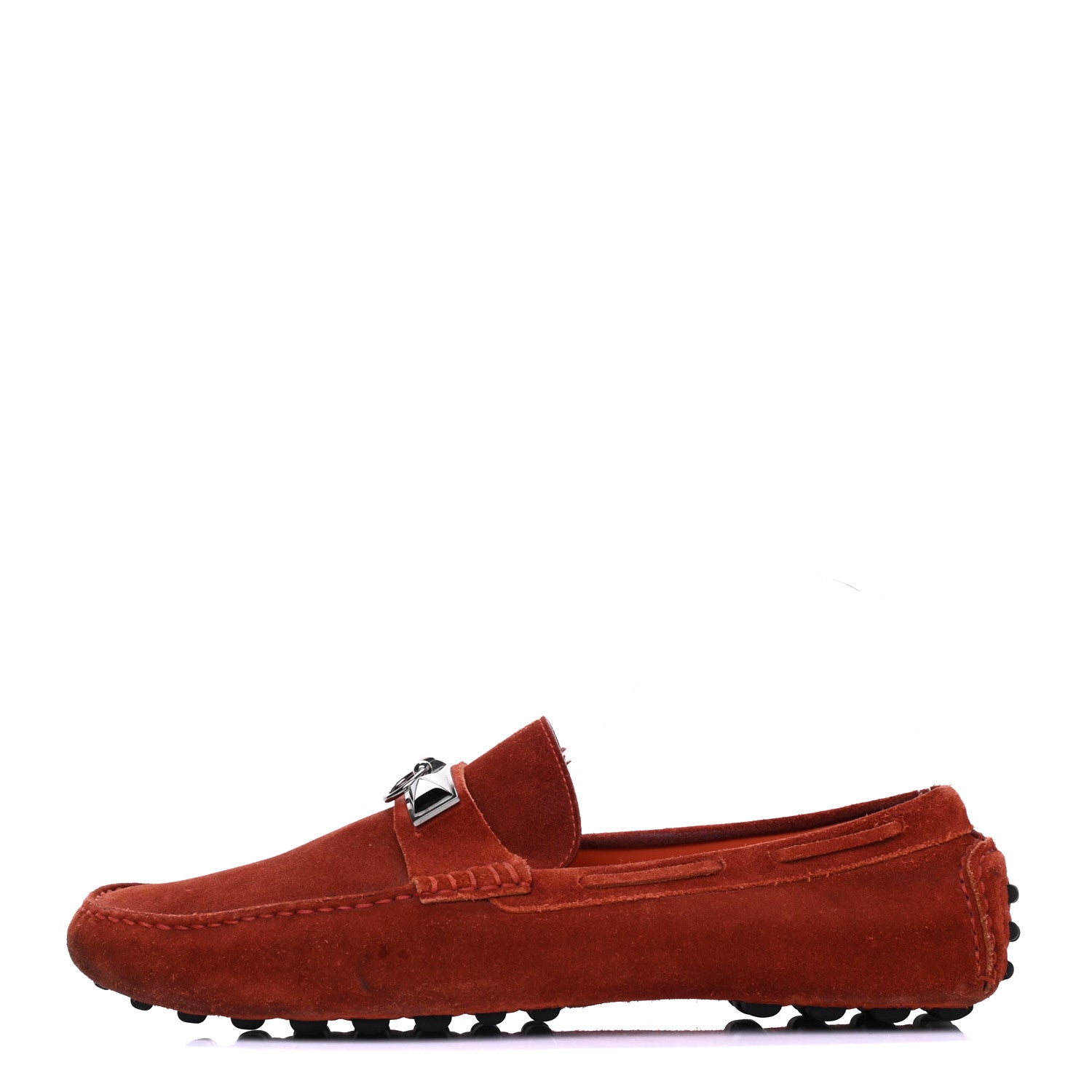 Hermes Suede Irving Moccasin Loafers 43 Rouge 1 of 16