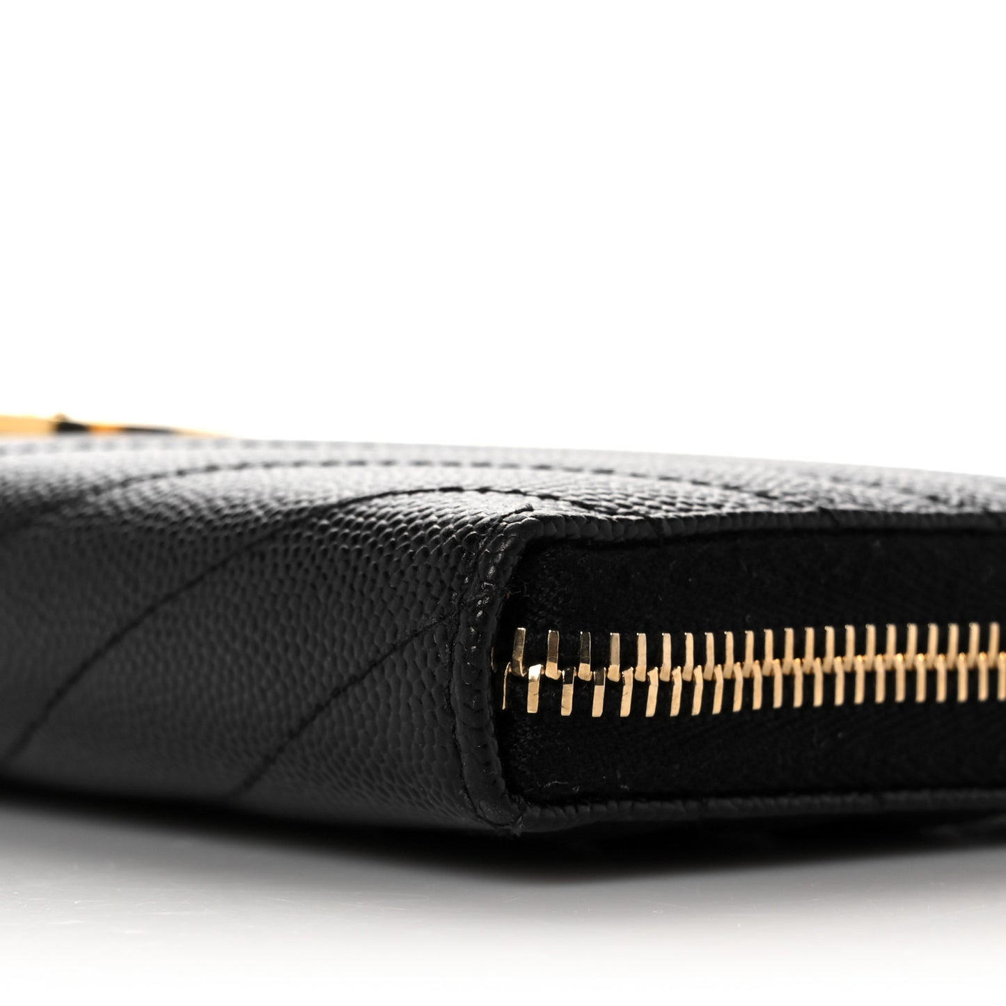 Grain De Poudre Matelasse Chevron Monogram Zip Around Wallet Black