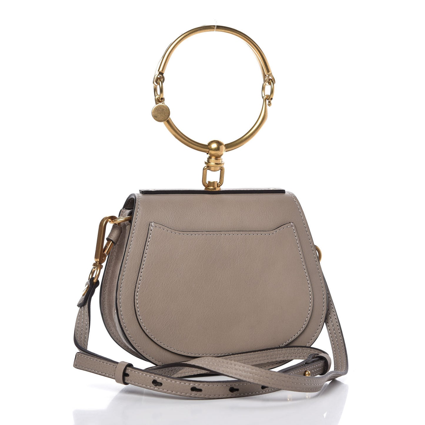 Calfskin Suede Small Nile Bracelet Bag Motty Grey