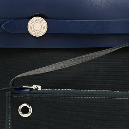 Hermes Military Toile Vache Hunter Herbag Zip 31 PM Bleu Marine Bleu Saphir 9 of 17