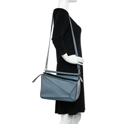 Loewe Calfskin Medium Puzzle Bag Stone Blue 2 of 9