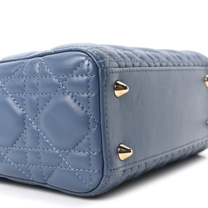 Christian Dior Lambskin Cannage Small My ABCDior Lady Dior Denim Blue 9 of 10