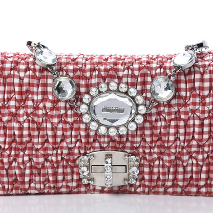 Miu Miu Vichy Crystal Flap Shoulder Bag Rosso 9 of 11