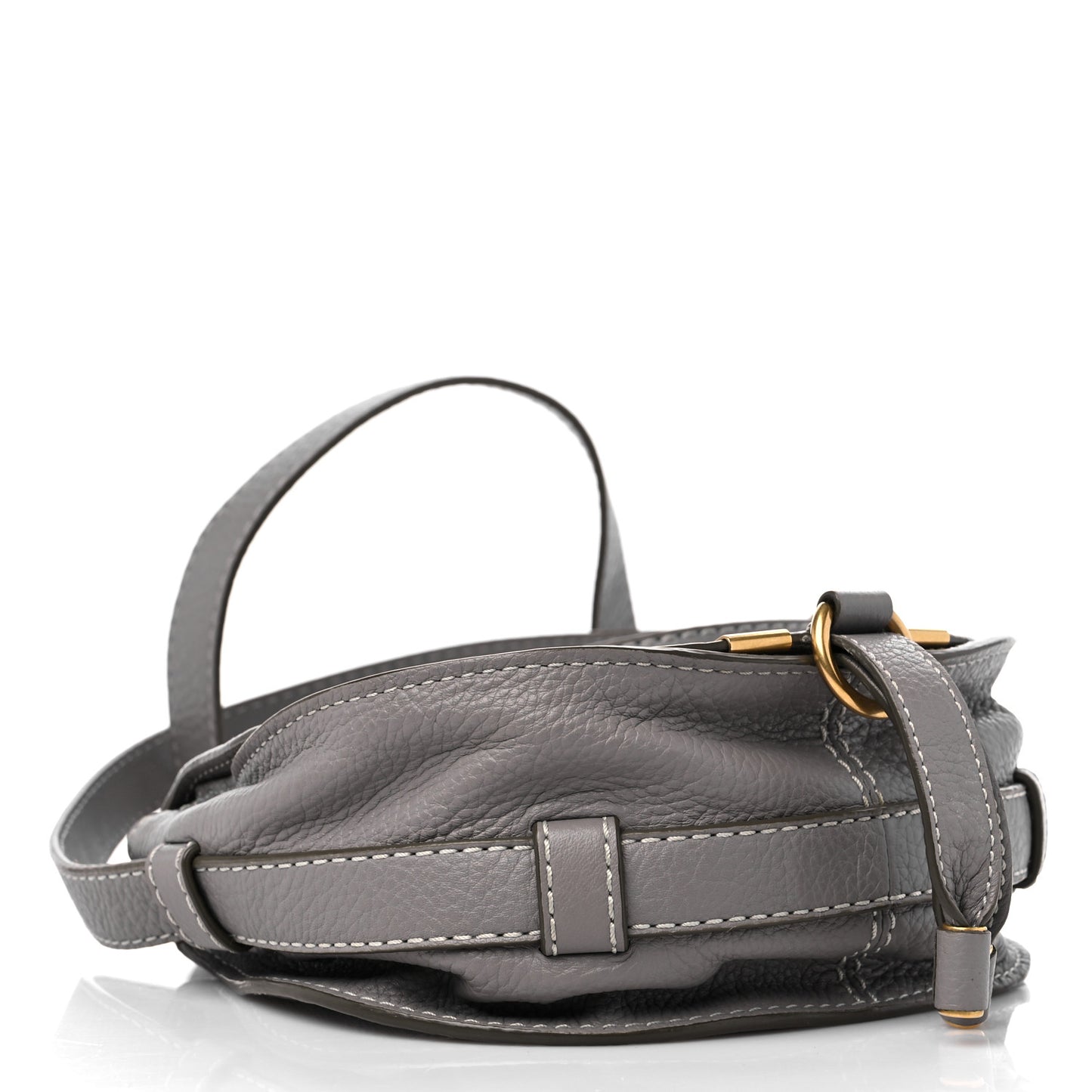 Calfskin Mini Marcie Round Crossbody Bag Cashmere Grey