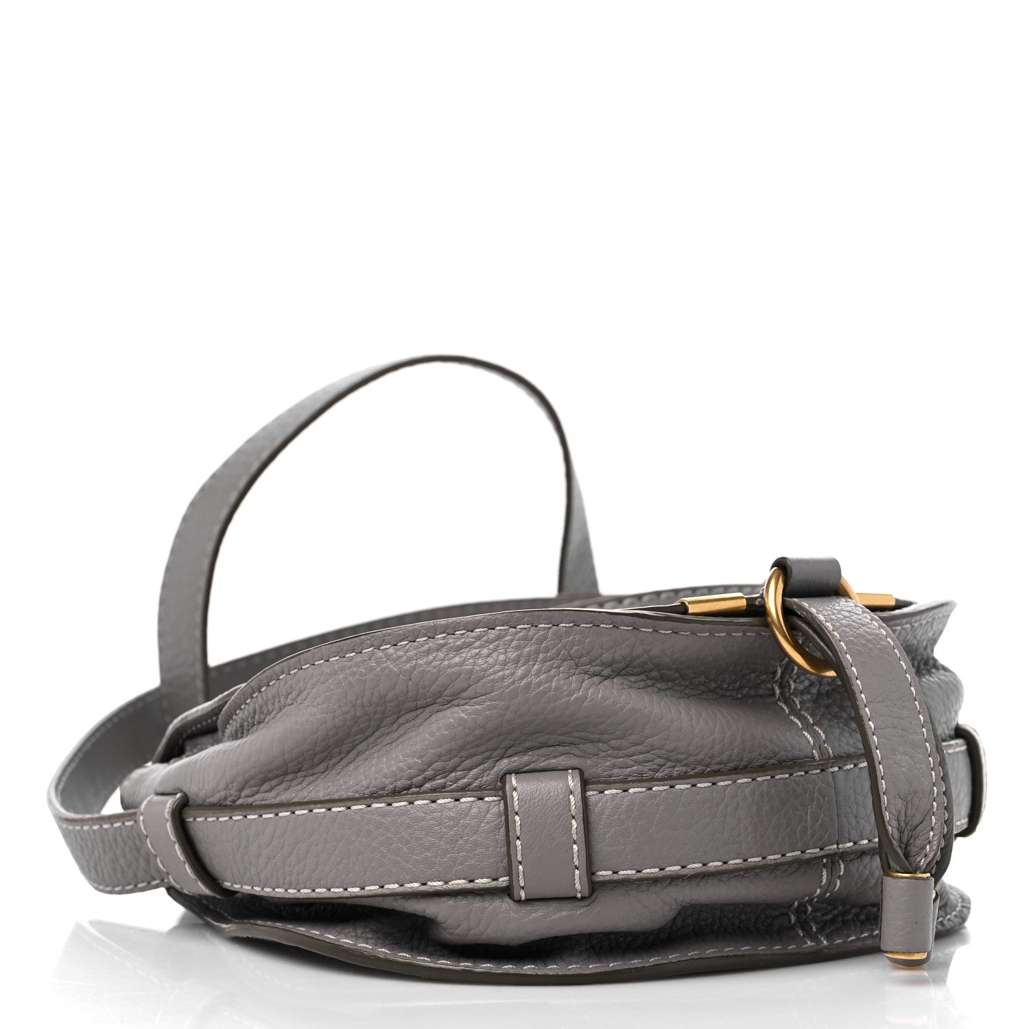 Chloe Calfskin Mini Marcie Round Crossbody Bag Cashmere Grey 4 of 9