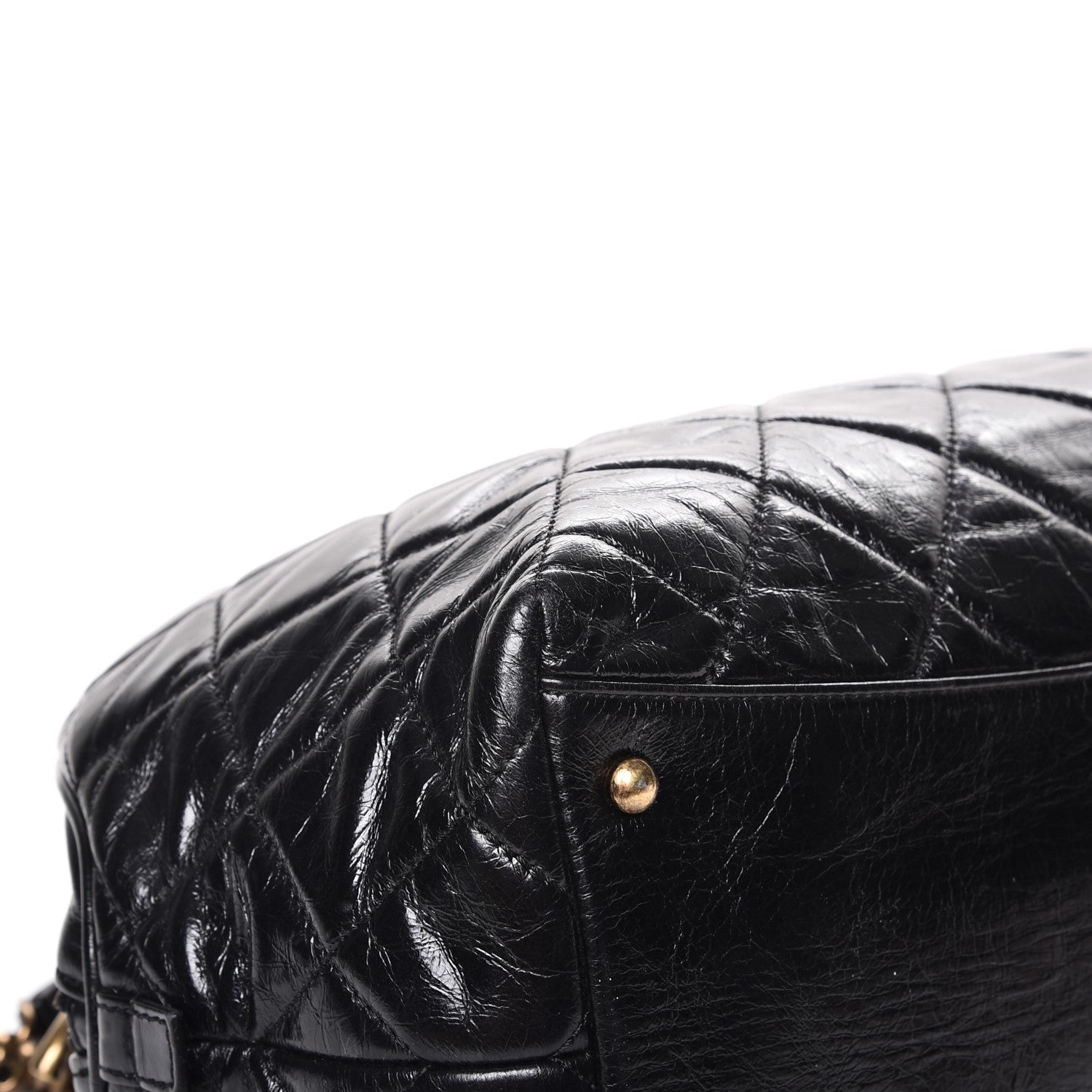 Chanel Glazed Calfskin Castle Rock Bowling Bag Black 9 of 12