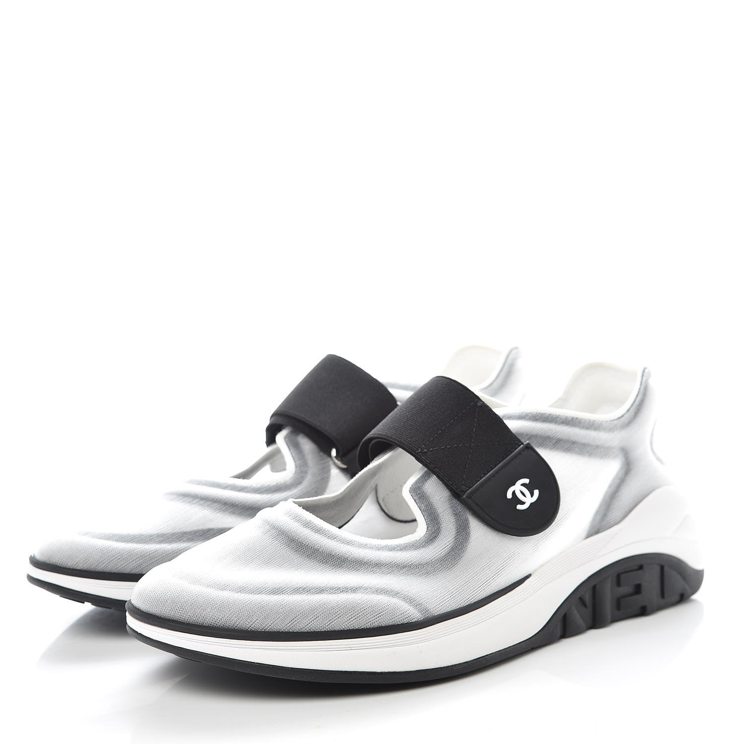 Chanel Mesh Lycra CC Sneakers 39.5 Black 3 of 7