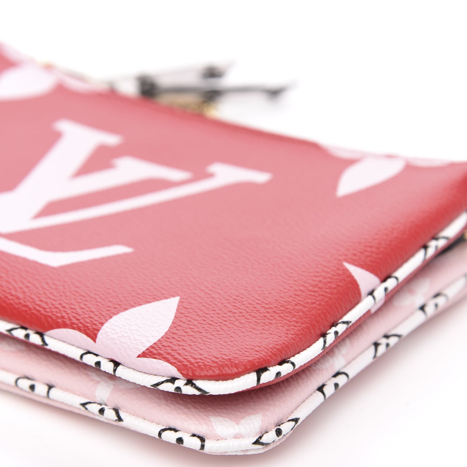 Louis Vuitton Monogram Giant Double Zip Pochette Rouge 9 of 10