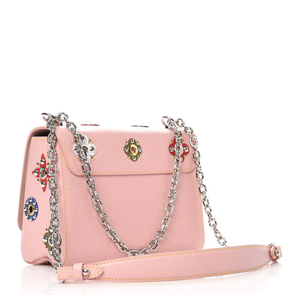 Louis Vuitton Epi Mechanical Flowers Twist Shoulder Bag MM Rose Ballerine 3 of 8
