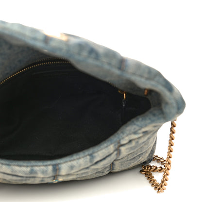 Saint Laurent Denim Quilted Toy Loulou Puffer Monogram Chain Satchel Rodeo Blue 5 of 11