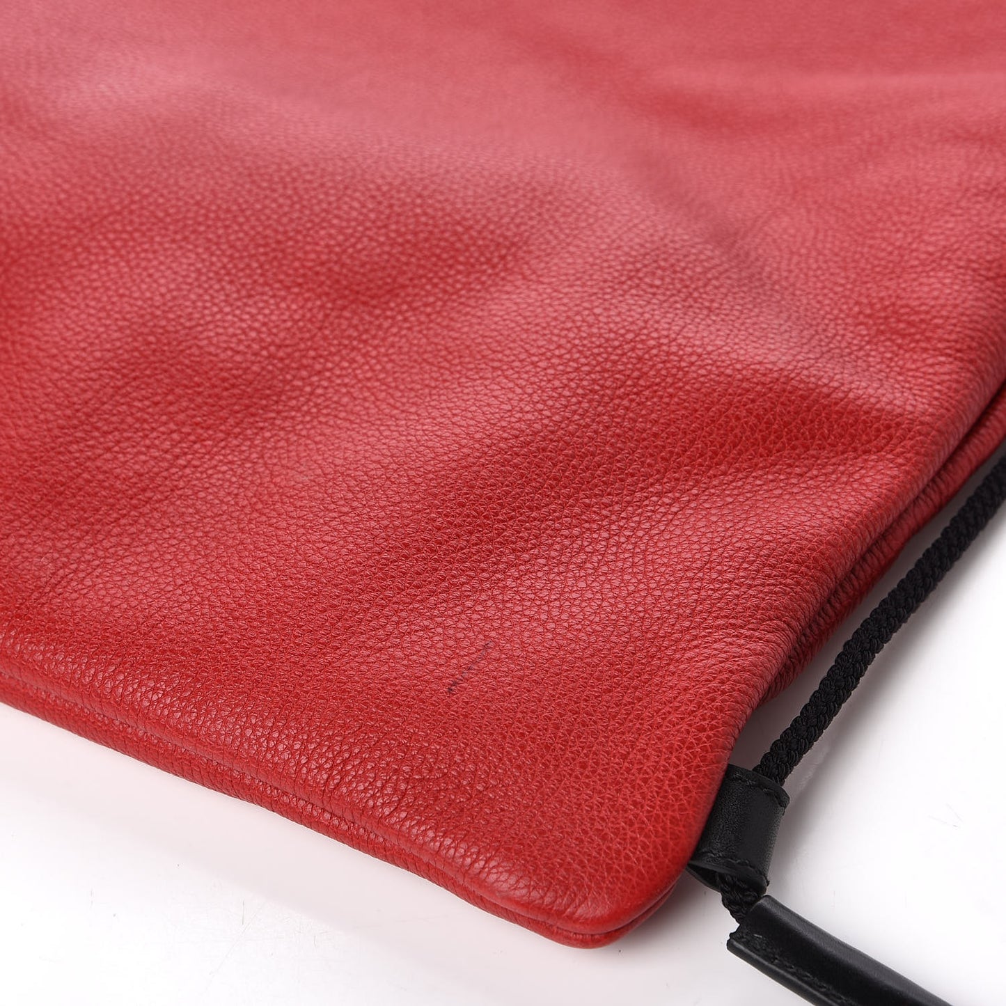Calfskin Mens Logo Drawstring Backpack Red