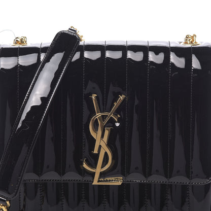 Saint Laurent Patent Matelasse Monogram Large Vicky Chain Bag Black 8 of 10