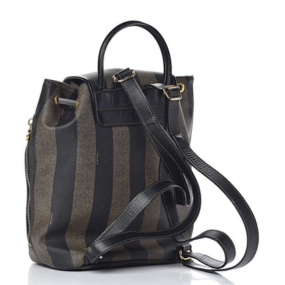 Fendi Coated Canvas Pequin Drawstring Backpack Tobacco 3 of 11