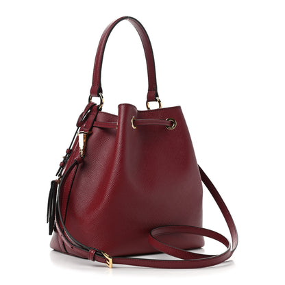 Prada Saffiano Cuir Bucket Bag Cerise 2 of 4