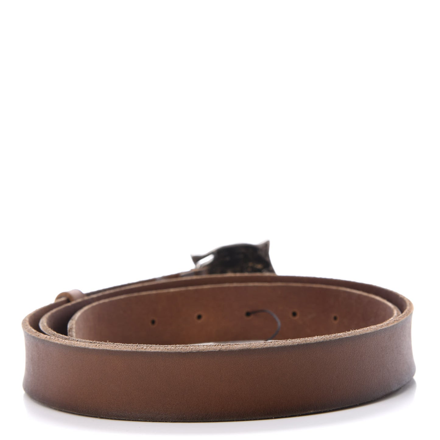 Calfskin Brass Feline Buckle Belt 105 42 Toscano