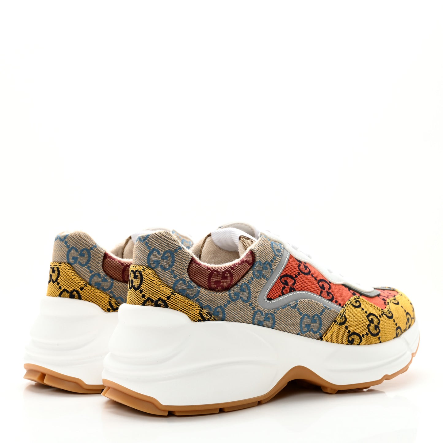 Monogram Multicolor Demetra Womens Rhyton Sneakers 38 Yellow Blue Great White Tabasco