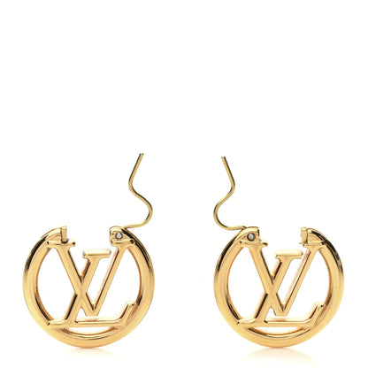 Louis Vuitton Metal Small Louise Hoop Earrings Gold 3 of 4