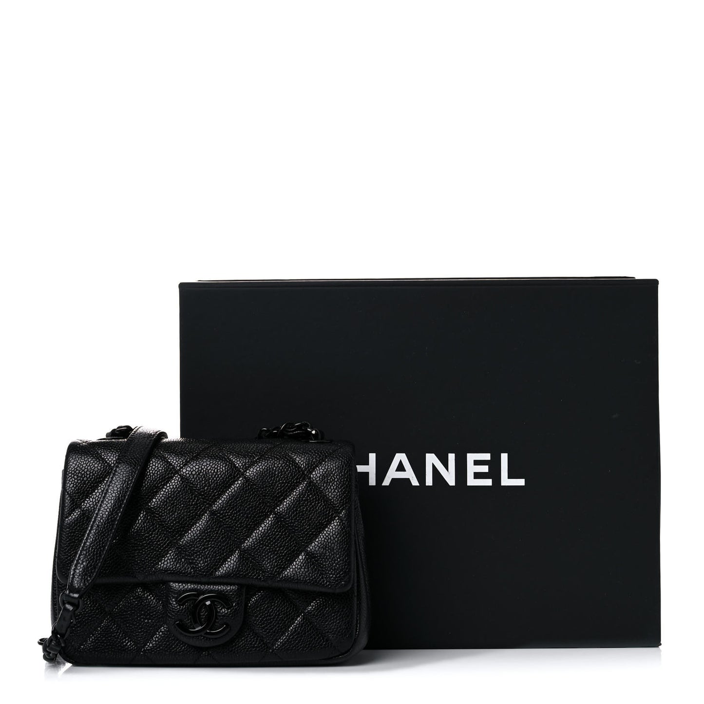 Caviar Quilted Incognito Mini Square Flap Black