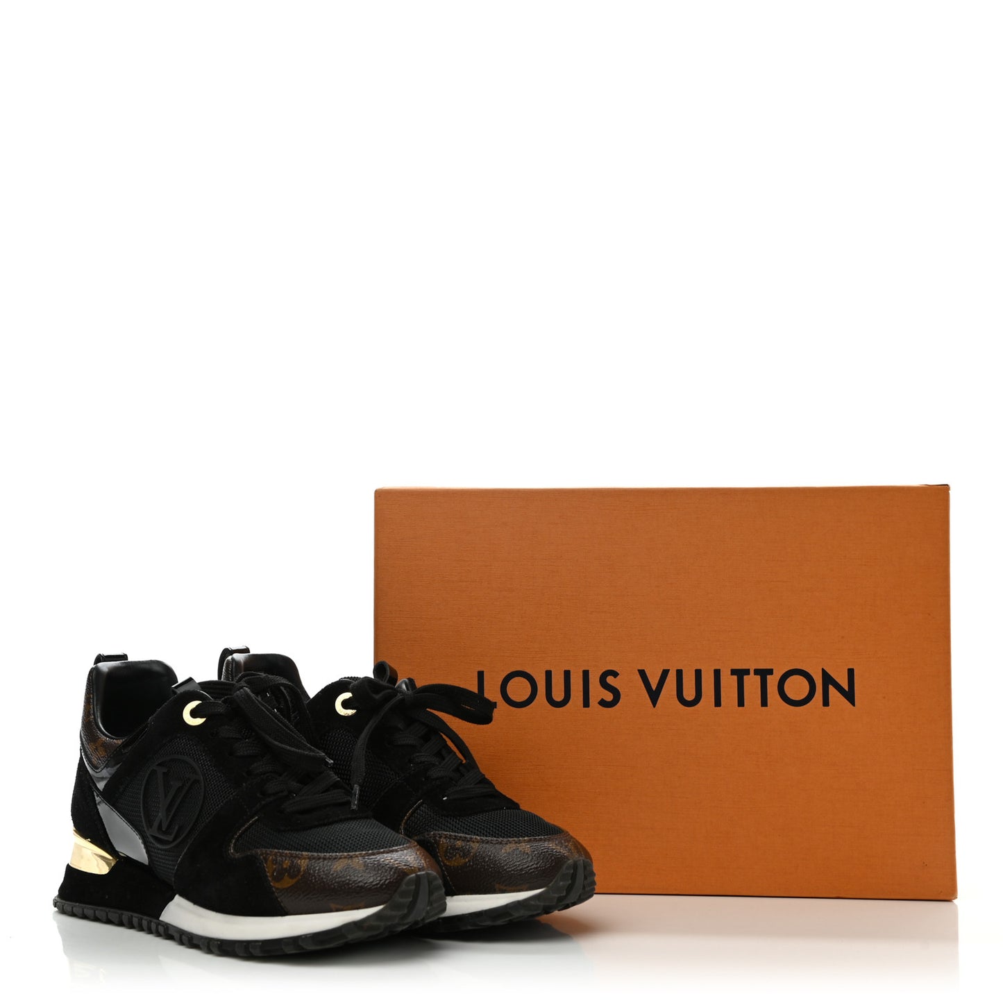 Suede Monogram Run Away Sneakers 35 Black