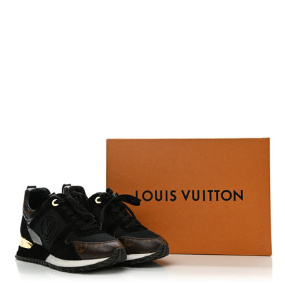 Louis Vuitton Suede Monogram Run Away Sneakers 35 Black 9 of 9