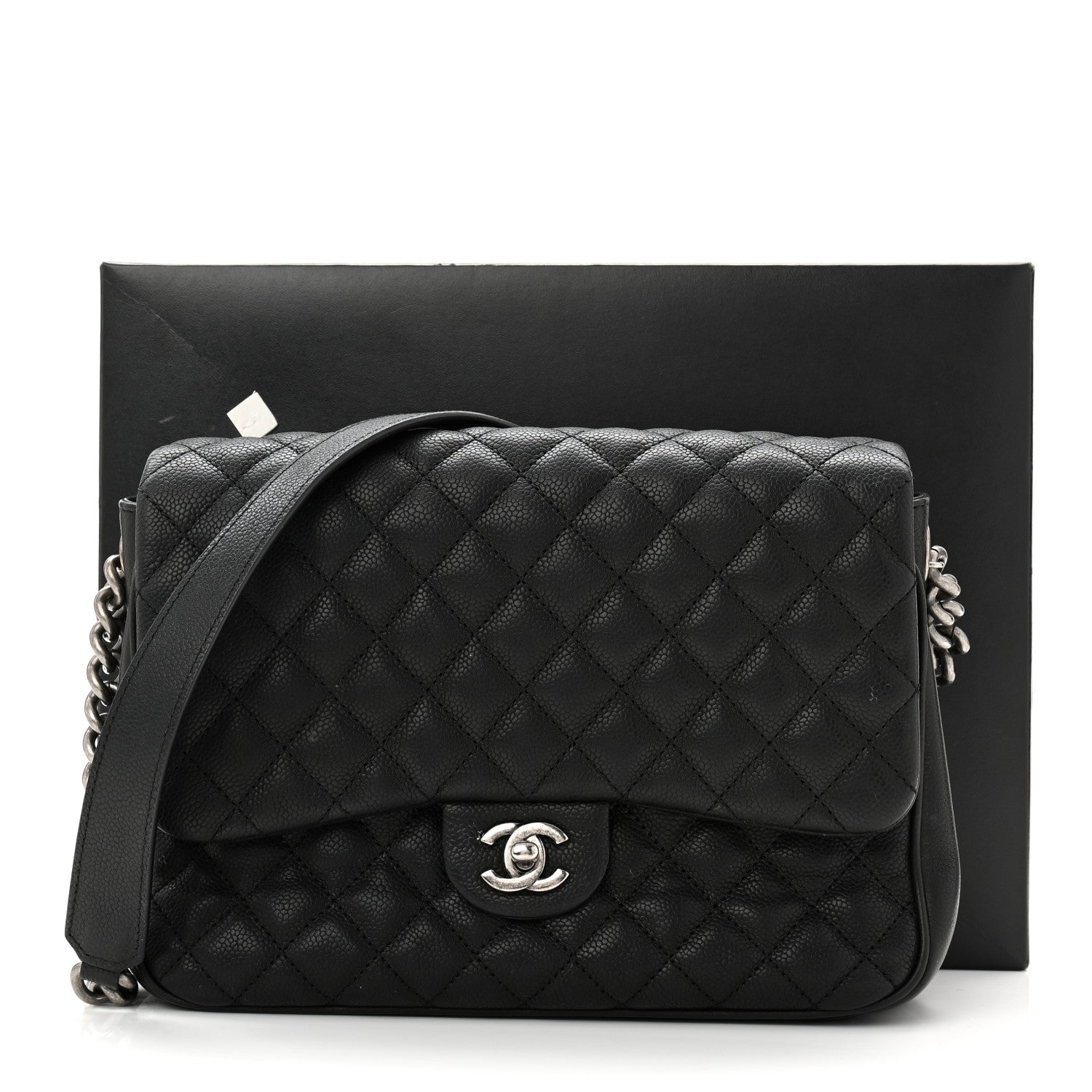 Chanel Caviar Quilted Medium Rock In Rome Single Flap Black 13 of 13