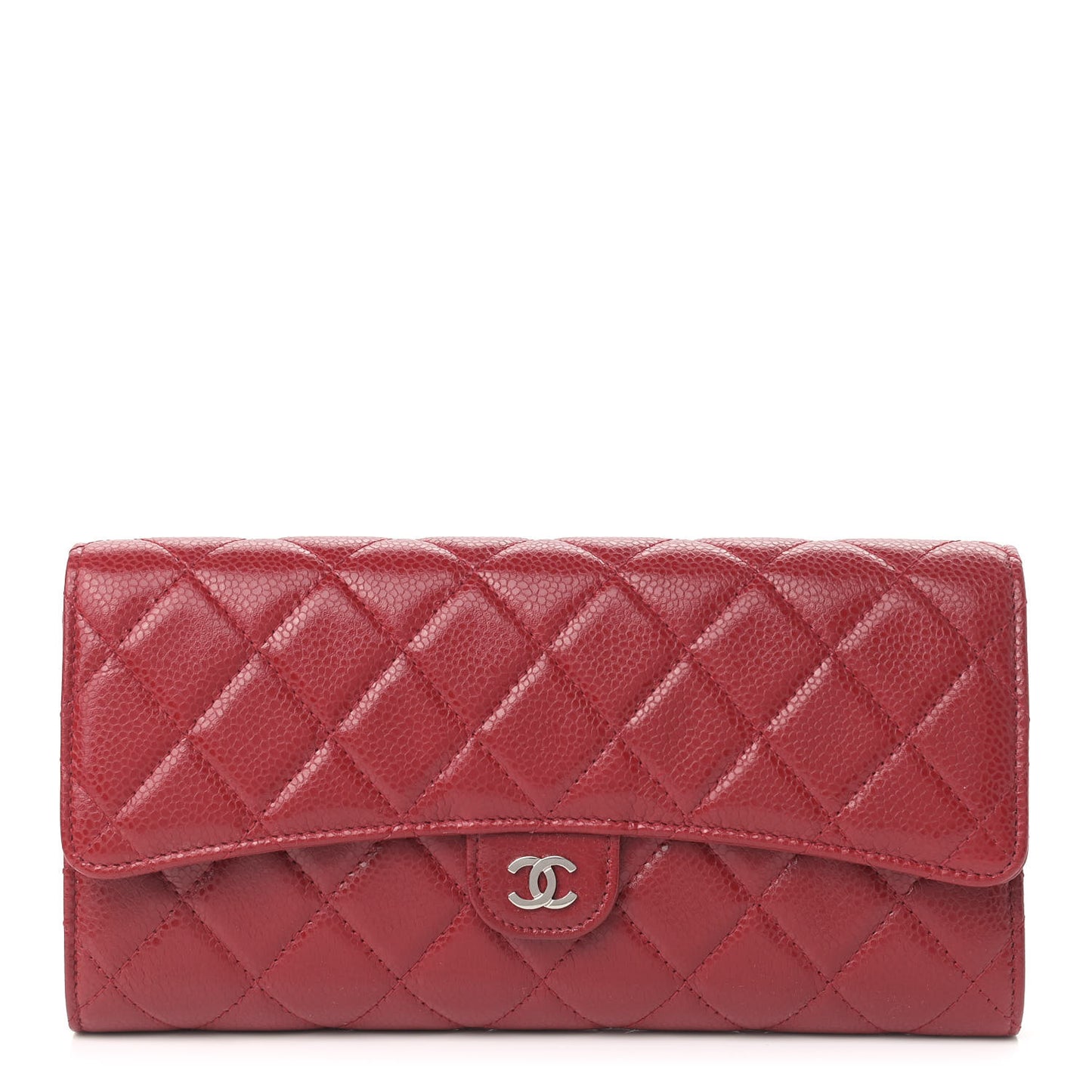 Caviar Quilted Travel Wallet Red