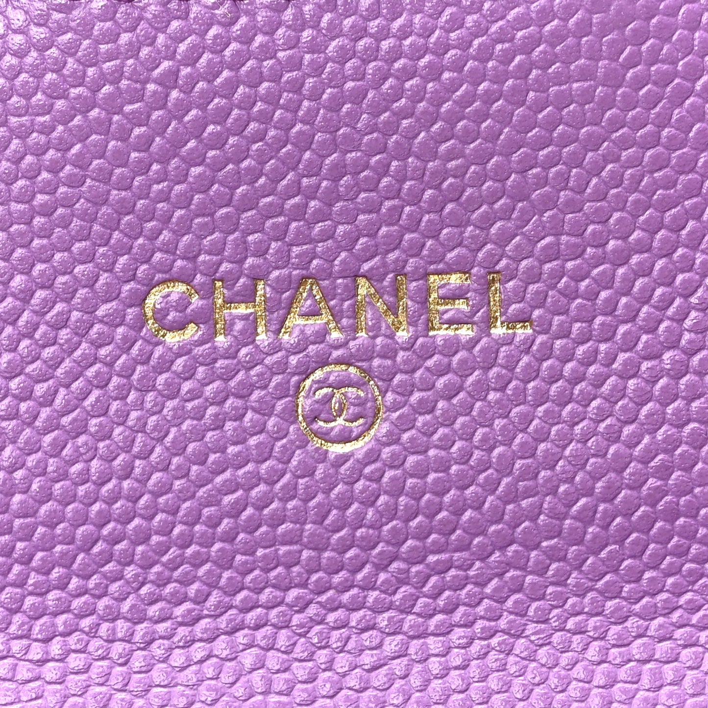 Caviar Quilted Medium Gusset Flap Wallet Purple