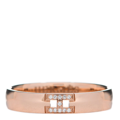 Hermes 18K Rose Gold Diamond Ever Herakles Wedding Band Ring 55 7.25 1 of 5