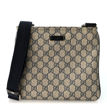 Gucci GG Supreme Monogram Small Flat Messenger Bag Navy 1 of 10