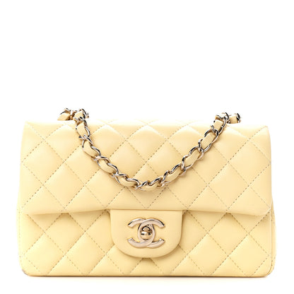 Chanel Lambskin Quilted Mini Rectangular Flap Light Yellow 1 of 11