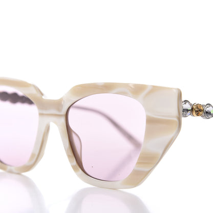 Gucci Crystal Embellished Cat Eye GG0641S Sunglasses White 7 of 7