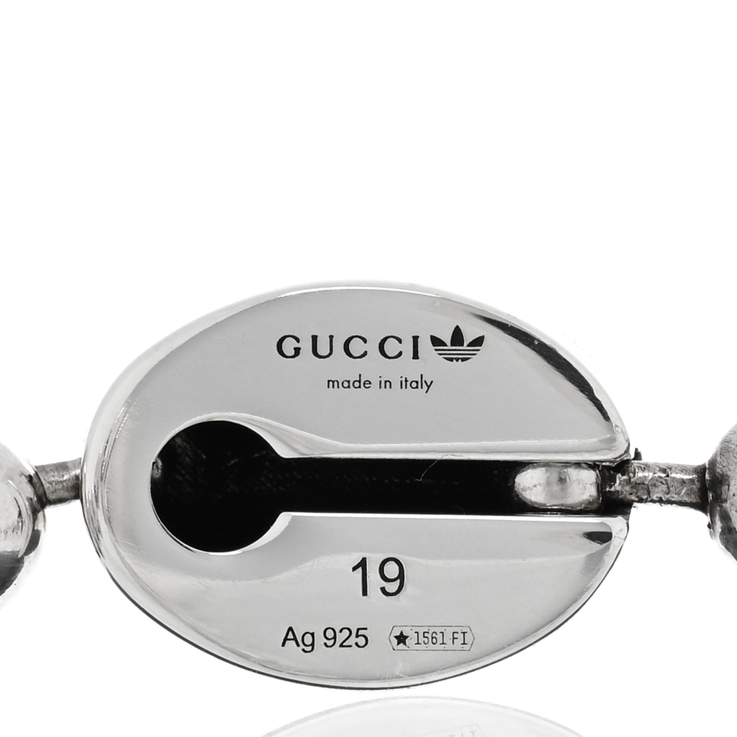X ADIDAS Sterling Silver Enamel Bead Bracelet Black