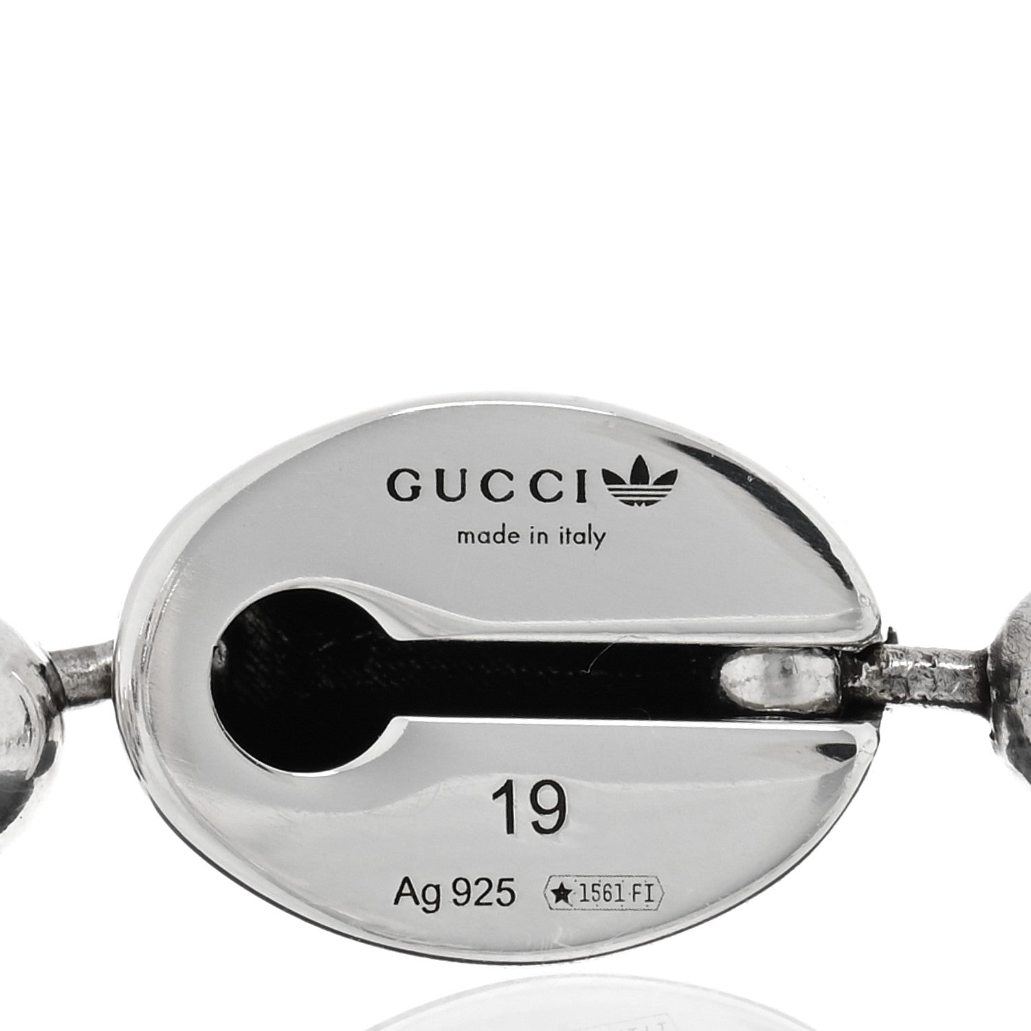 Gucci X ADIDAS Sterling Silver Enamel Bead Bracelet Black 3 of 4