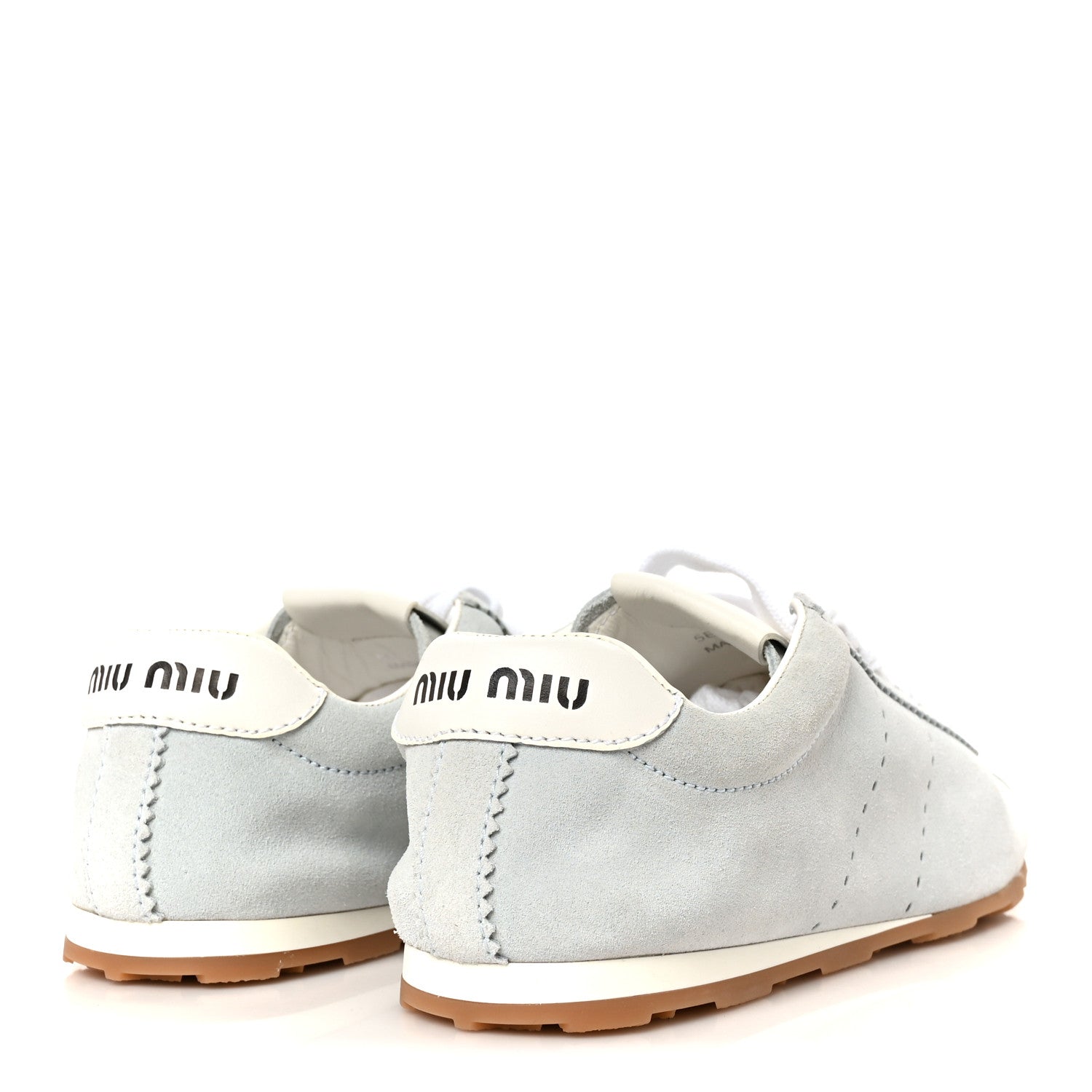Miu Miu Scamosciato Womens Plume Sneakers 38.5 Light Blue 5 of 9
