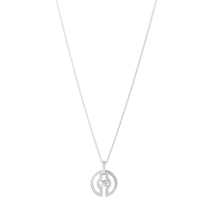 Bulgari 18K White Gold Diamond Parentesi Pendant Necklace 1 of 7