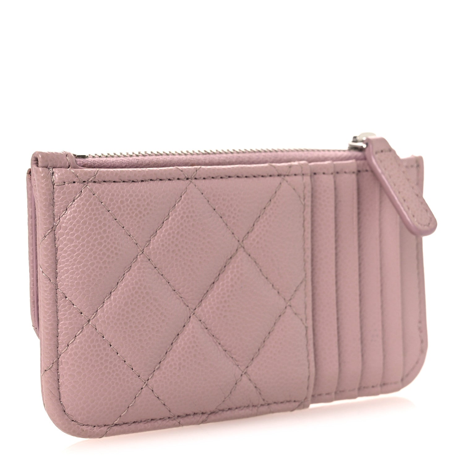 Chanel Caviar Quilted Flap Zip Card Holder Light Pink 3 of 10