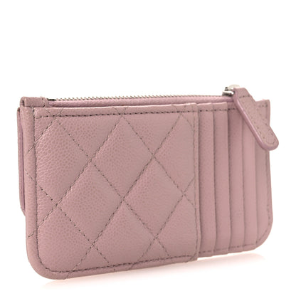 Chanel Caviar Quilted Flap Zip Card Holder Light Pink 3 of 10