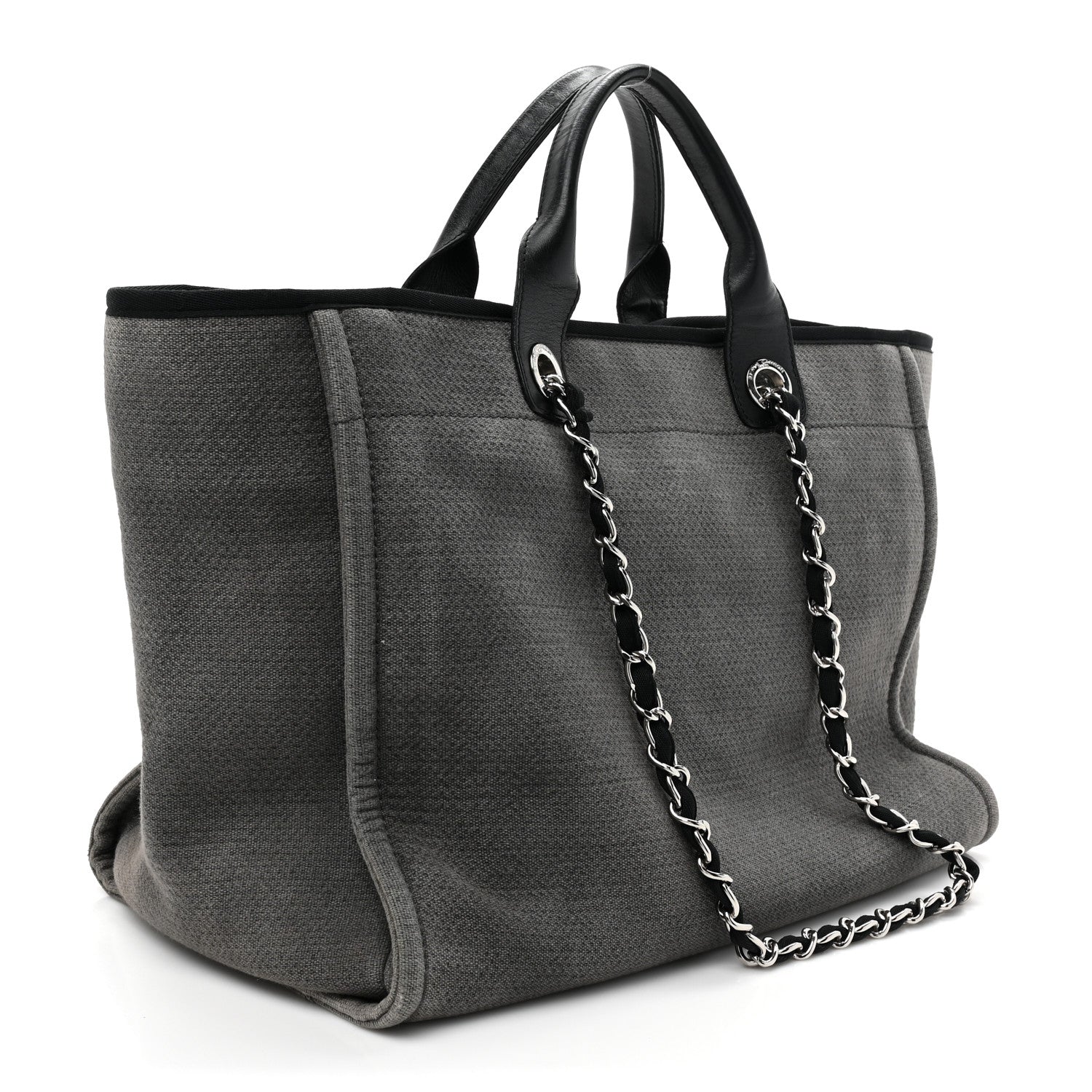 Chanel Canvas Large Deauville Tote Grey 3 of 11