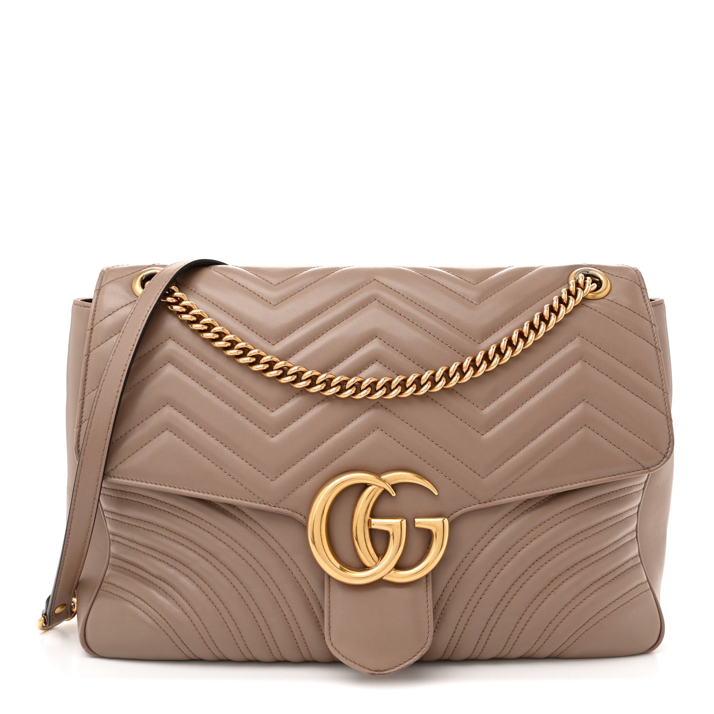 Calfskin Matelasse Large GG Marmont Shoulder Bag Porcelain Rose