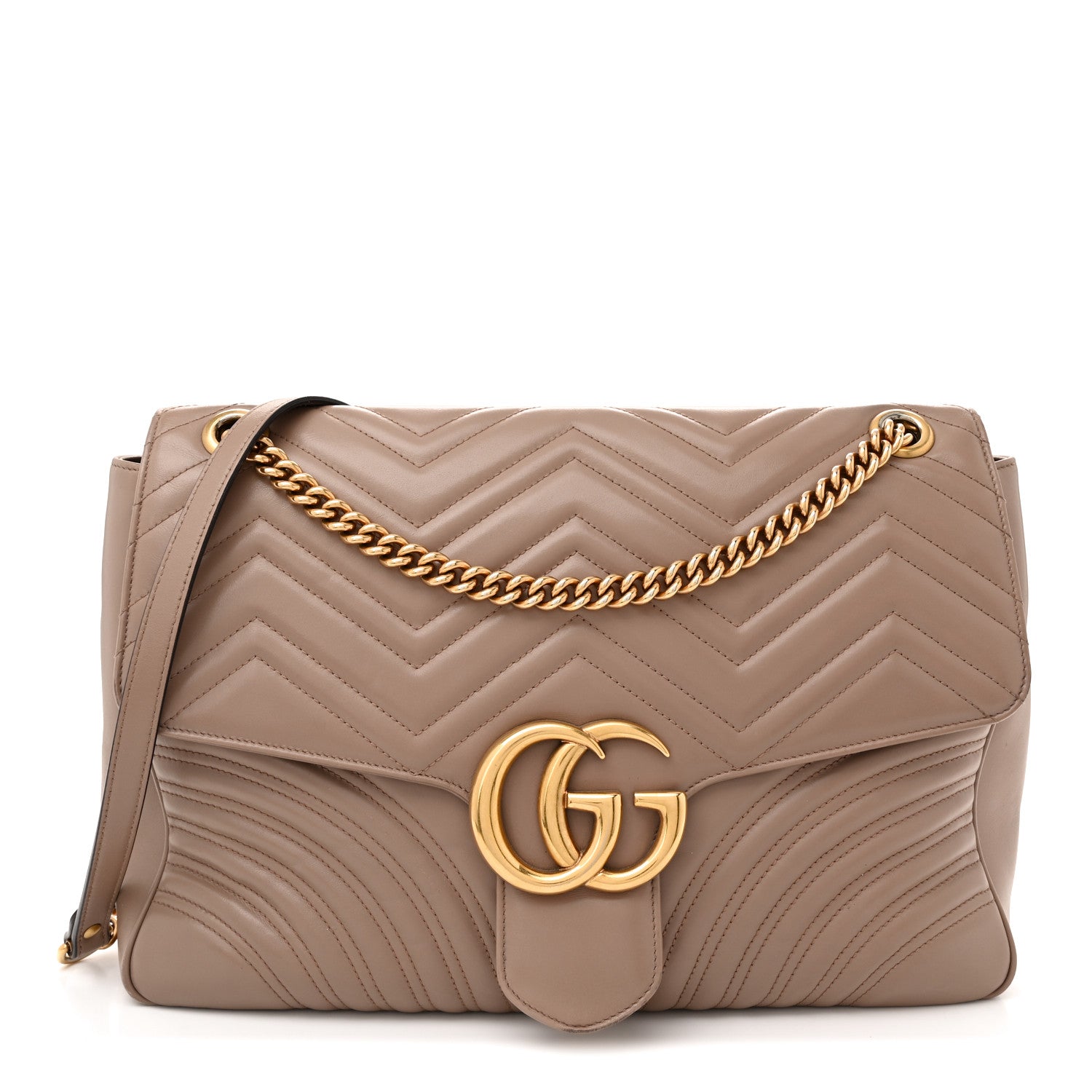 Gucci Calfskin Matelasse Large GG Marmont Shoulder Bag Porcelain Rose 1 of 15