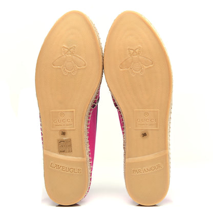 Gucci Canvas Logo Espadrilles 38 Cyclamen Rose Black 6 of 12
