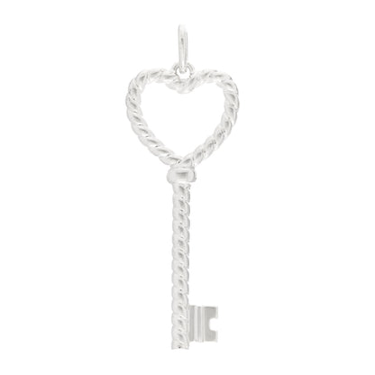 Tiffany Sterling Silver Twist Heart Key Pendant 1 of 4