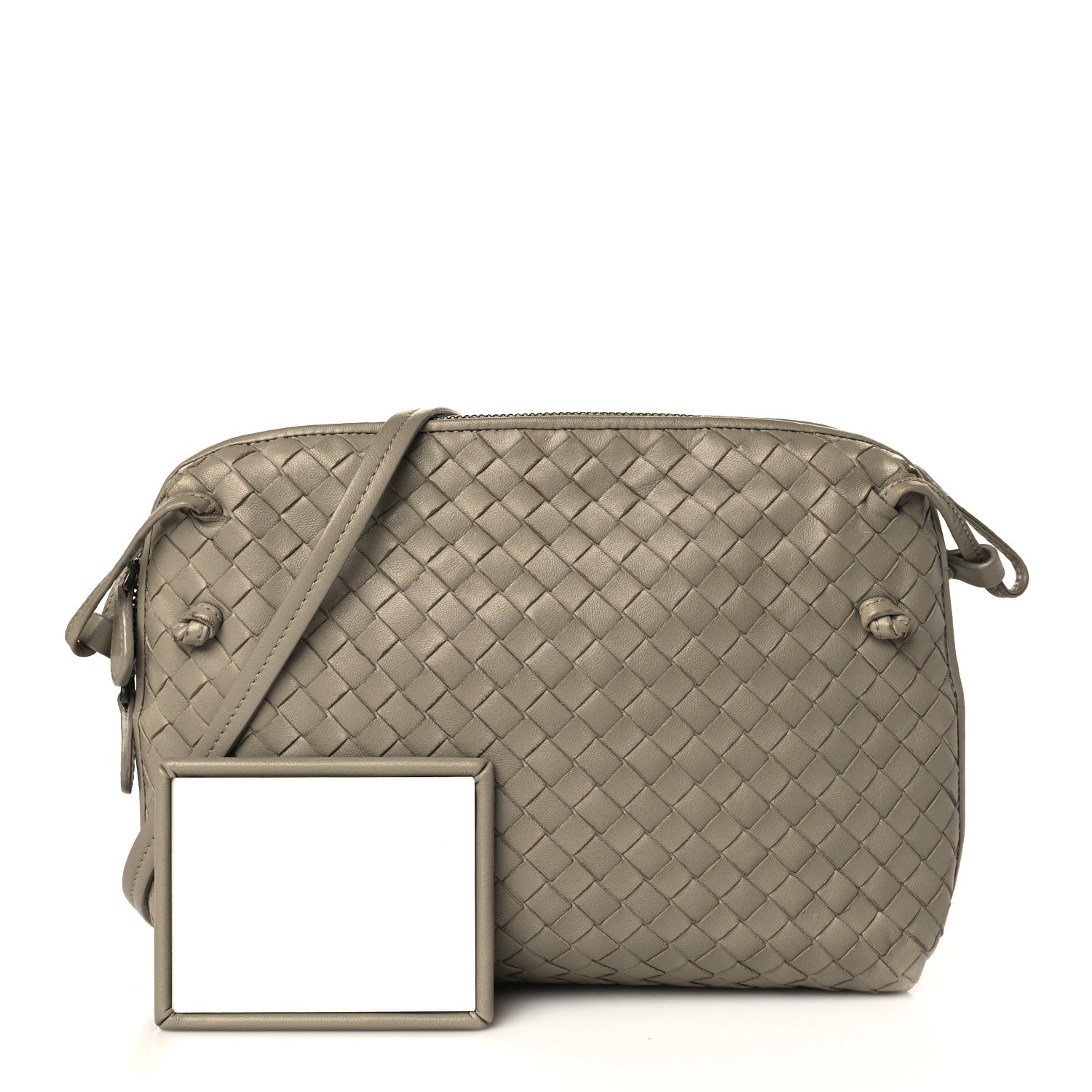 Bottega Veneta Nappa Intrecciato Nodini Crossbody Messenger Light Grey 1 of 8