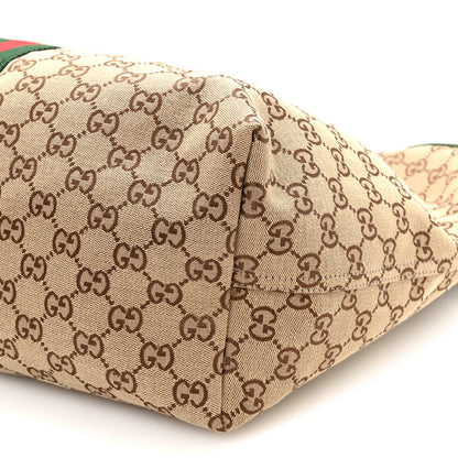 Gucci GG Monogram Web Large Giglio Tote Beige Brown 10 of 10