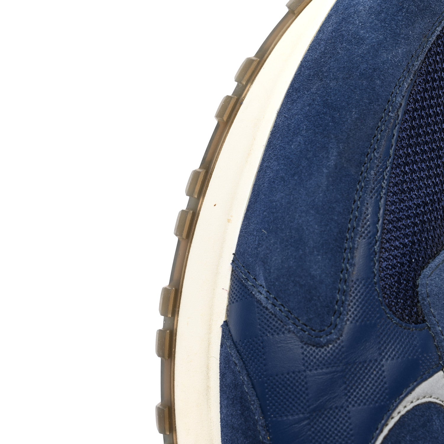 Louis Vuitton Calfskin Suede Damier Run Away Sneakers 10 Blue 18 of 18