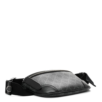 Gucci GG Supreme Monogram Emblem Calfskin Small Belt Bag Black Grey 4 of 10