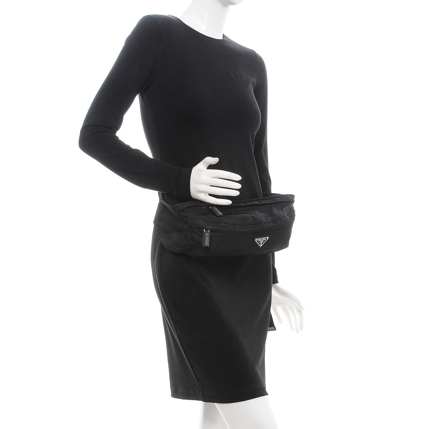 Prada Tessuto Nylon Montagna Belt Bag Black 2 of 8