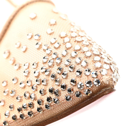 Christian Louboutin Suede Lame Crystal Strass Follies 100 Pumps  40.5 Light Silk 10 of 10
